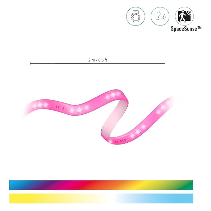 WiZ Connected 6FT RGB Wi-Fi LED Smart Color Changing Light Strip - Connects to Your Existing 2.4Ghz Wi-Fi - Control with Wiz Connected App - No Hub Required