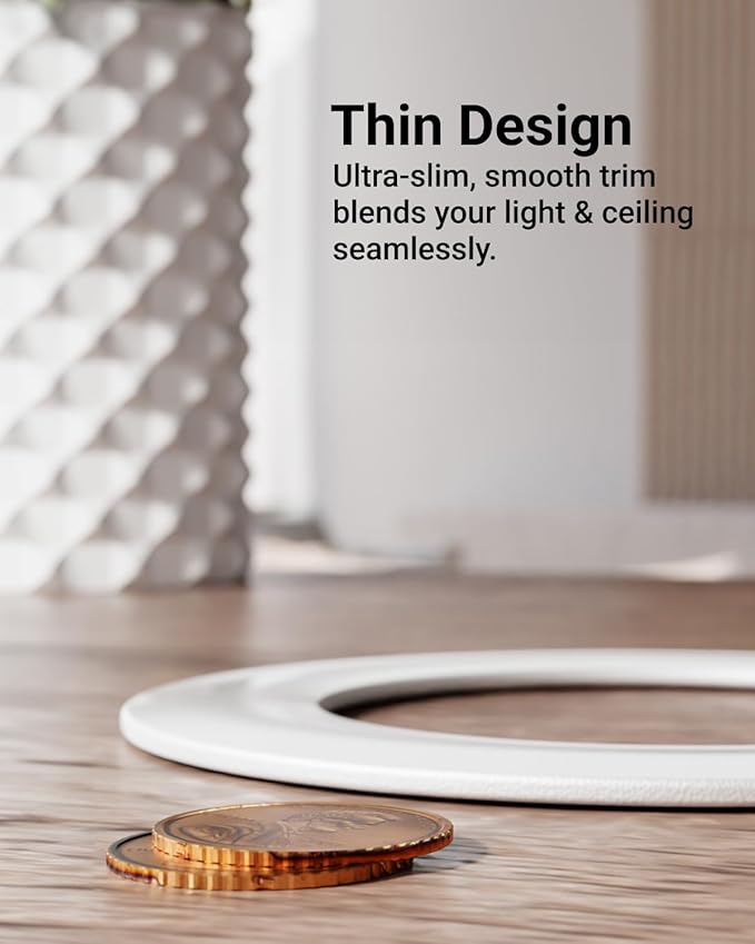 Sunco 24 Pack Goof Rings for 4 Inch Recessed Lights White Can Light Goof Trim Ring, Outer Diameter 6.7-inch, Inner Diameter 4.25-inch, Durable Plastic Design, Matte Finish, Flush Mount.