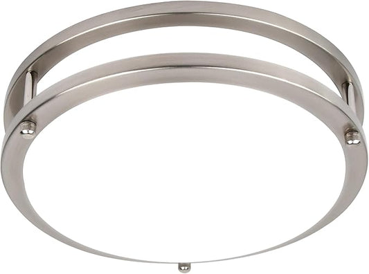 Hlite 36W 13inch LED Flush Mount Ceiling Light Fixture,3600LM Super Bright Light Fixture Ceiling Mount,LED Ceiling Light Flush Mount for Bedroom,Kitchen,Bathroom,5000K Daylight White,Nickel (1Pack)