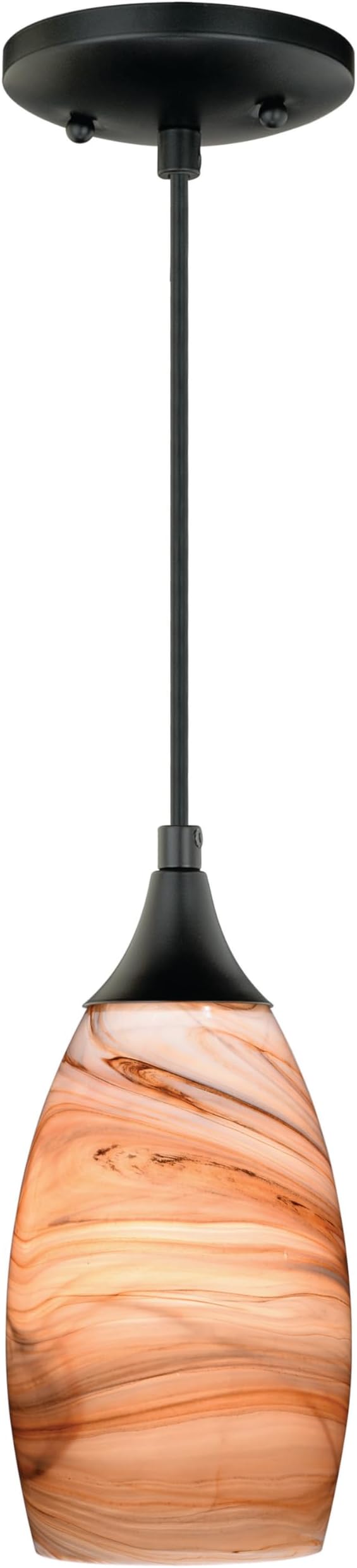 VAXCEL Milano Bronze Mini Pendant Ceiling Light Amber Swirl Glass
