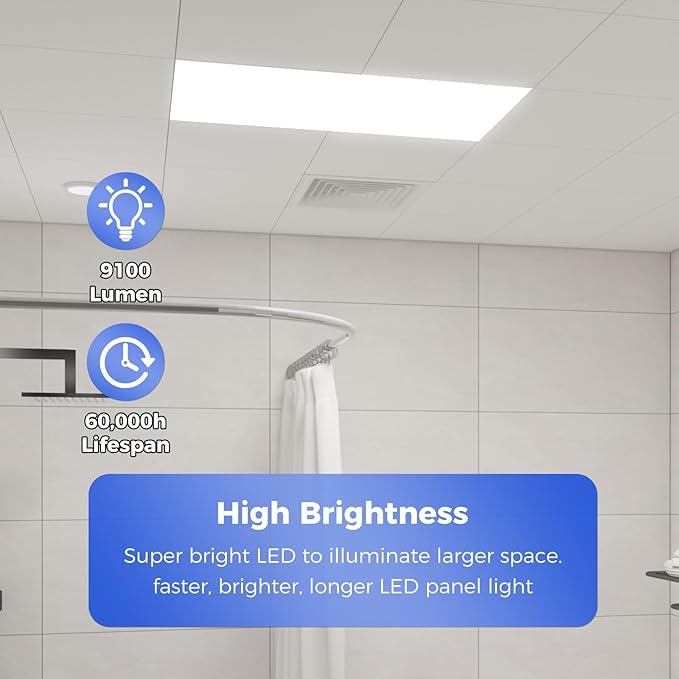 AIKVSXER 48 Pack 2x4 LED Flat Panel Light, Dimmable Recessed Drop Ceiling Light Fixture for Office Kitchen,9100LM,Switchable 5CCT 3000K/4000K/5000K/5700K/6500K, 5 Wattages 30W/40W/50W/60W/70W