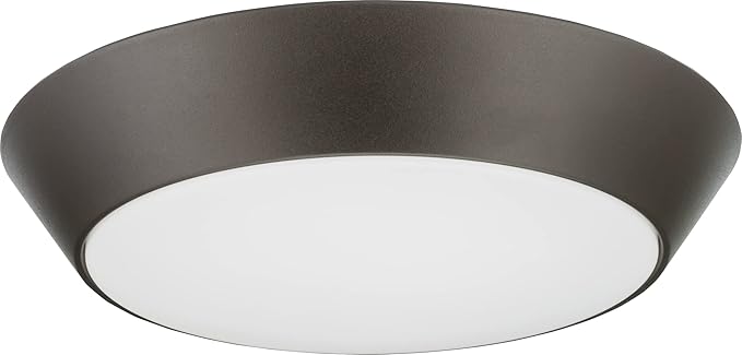Lithonia Lighting Contractor Select 7 inch Round LED Flush Mount Thin Ceiling Light White 3000K Dimmable