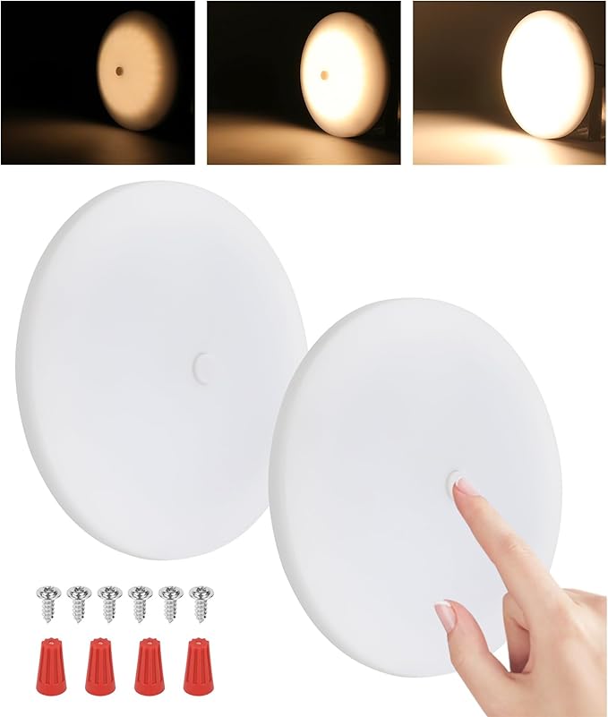 RVZONE RV Lights Interior, 5 Inch RV LED Ceiling Puck Light Dimmable 12 Volt LED Lights, 12V RV Puck Lights Led 4.5W Milky Frosted RV Ceiling Dome Light for Camper Van Trailer Boat