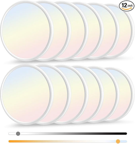 12 Pack 12 Inch Dimmable LED Flush Mount Ceiling Light Fixture 28W 3200LM 5 Color Temperature in One Super Slim Round Ceiling Lamp Low Profile Ceiling Lights for Living Bedroom Kitchen Laundry White