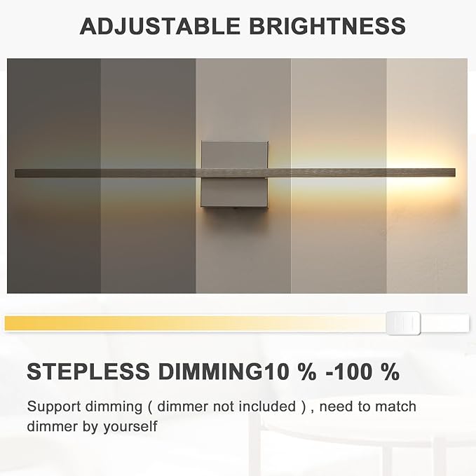Wall Sconces Set of Two 28'', LED Dimmable Sconces Wall Lighting, Brushed Gold Modern Wall Sconce Light for Bathroom, Living Room, Bedroom, Hardwired 3000K