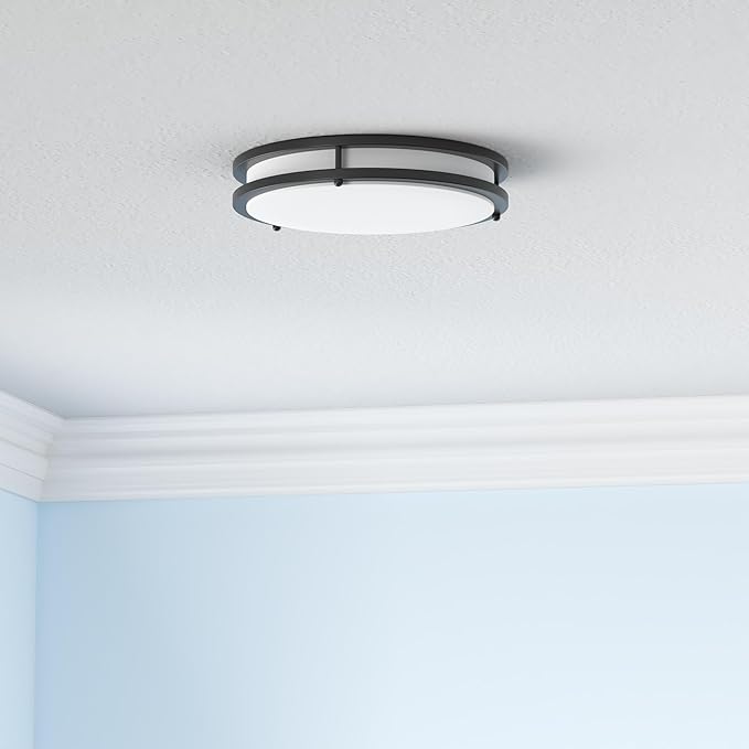 12Inch 3800LM Flush Mount LED Ceiling Light Fixtures, 36W, Black, Dimmable, Color Temperature Changeable, Suitable for Kitchen, Bathroom, Bedroom, Living Room, Dining Room