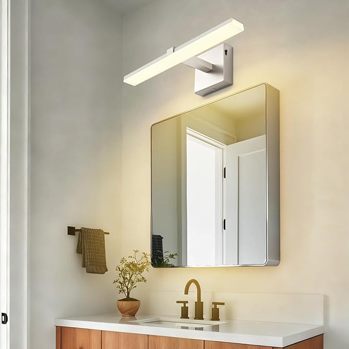 ZUZITO 18 Inch Vanity Lights for Bathroom Brushed Nickel Over Cabinet Arm Extra Wide LED Bar 5CCT 2900K 6000K ETL IP44