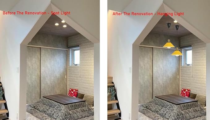 1 Pcs Ceiling Light Conversion Dimmable Pendant E26 Base Connections Metal Yellow Cone Shade Industrial Style Adjusted 3.2ft Wire Conversion Kit for E26 Spot Light