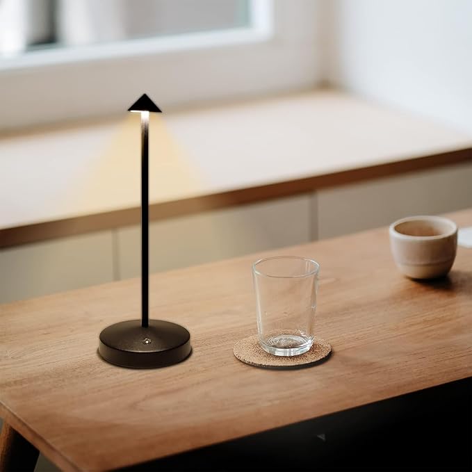Rechargeable Cordless Table Lamp,3000mAh Battery Operated Table lamp,Portable LED Touch 2 Levels Brightness Dimmable Bar Lamp,Battery Powered Lamp for Bars,Restaurant,Living Room(2 Pack)