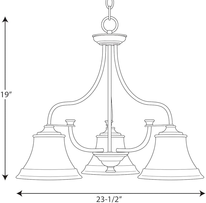Progress Lighting P400065-015 Tinsley Three-Light Chandelier, Polished Chrome