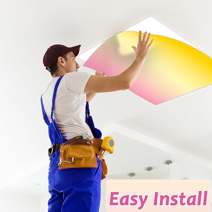 6 Pack Fluorescent Light Covers with 60 Magnets Decorative for Classroom Ceiling Light 4 x 2 Feet Magnetic Lights Covers Filter Easy Install for Office School Hospitals Drop Ceiling Supplies(Gradient)