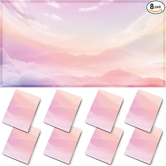 ANGSYLTH 8 Pcs Fluorescent Light Covers - 4 x 2 Feet Magnetic Light Filters for Ceiling Lights, Classroom, Office, Hospitals, Home (Pink - Sky)