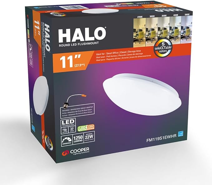 HALO 11 inch LED 5CCT Selectable Low Profile Round Flushmount