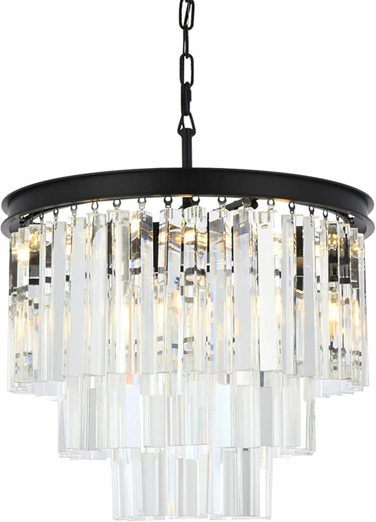 Elegant Lighting Sydney Collection 1201D20MB/RC 6-Light Pendant Lamp with Royal Cut Crystals, Mocha Brown Finish