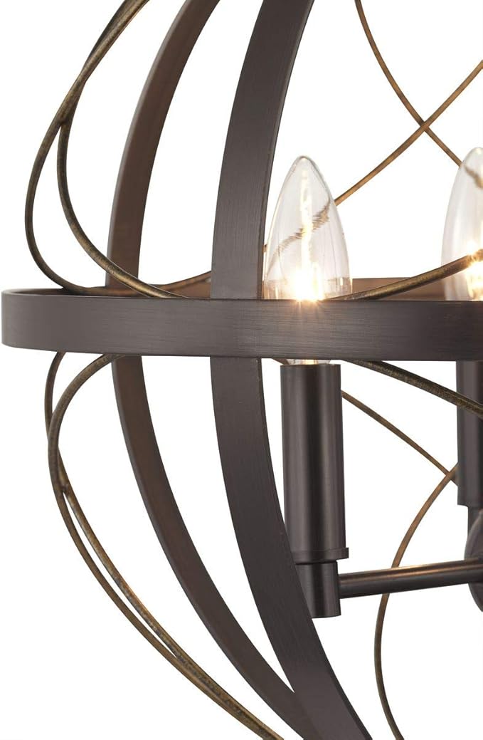Progress Lighting Brandywine Collection 3-Light Farmhouse Sphere Pendant Light Antique Bronze, 19.75x16.00x16.00
