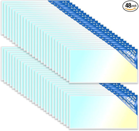 48Pack 2x4 LED Flat Panel Light LED Drop Ceiling Light Fixture, 5 CCT 3000K-6500K Adjustable & 5 Wattage 30-72W Selectable Recessed Back-Lit Fixture for Office, ETL Listed