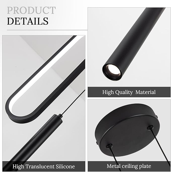 Black Modern Mini LED Pendant Light with Remote Control, 24W 3-Color Temp Stepless Dimmable Ceiling Hanging Light for Bedroom Kitchen Island Dining Room Foyer Entryway