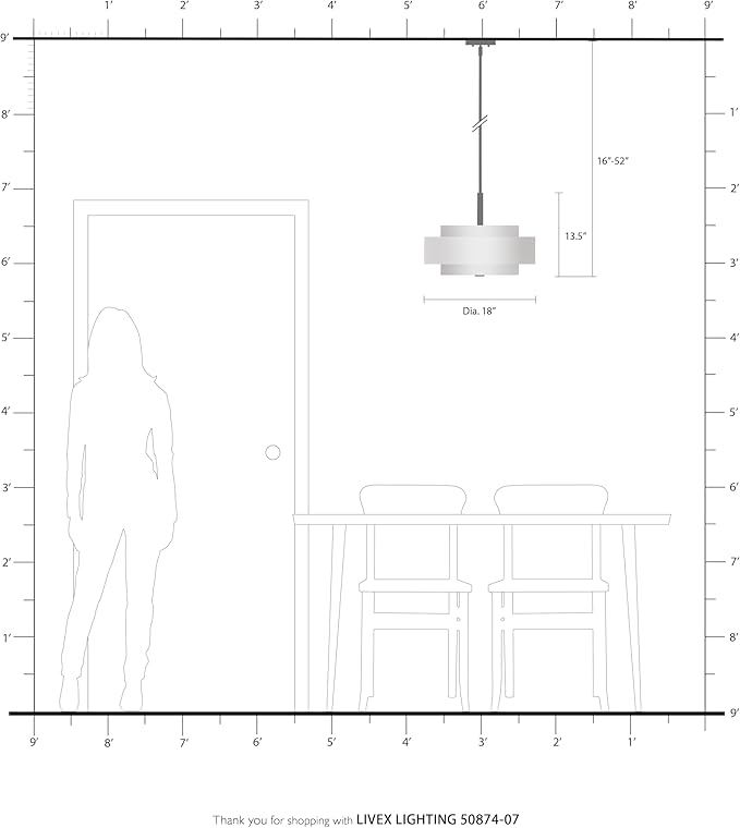 Livex Lighting 50874-07 Meridian 4-Light Pendant, Bronze