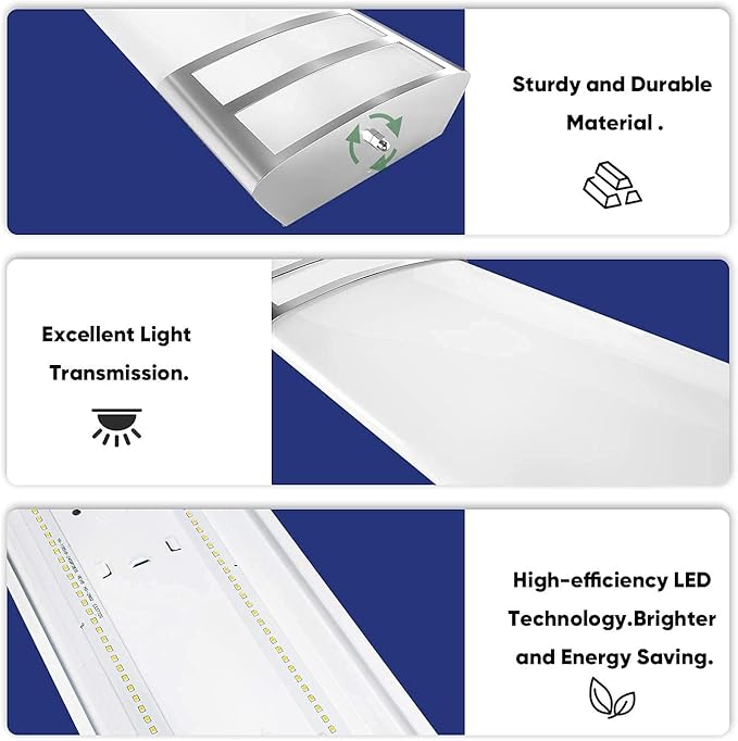 ANTLUX 4ft LED Flush Mount Linear Lights 40W 4500lm Kitchen Light Fixtures, 4000K, 4 Foot led Kitchen Ceiling Light fixtures for Living Room, Laundry, Replace for Fluorescent Version 2 Pack