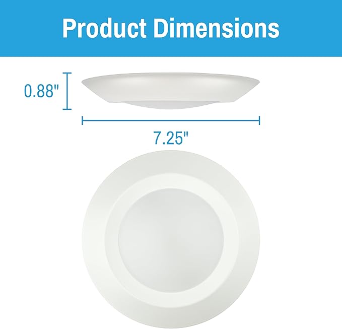 CLEANLIFE 7" LED Flush Mount Ceiling Light - Energy Efficient LED Puck Lights - Easy-Install Ceiling Lights for Hallways - Disc Light for Home, and Retail Spaces (2-Pack, Soft White)