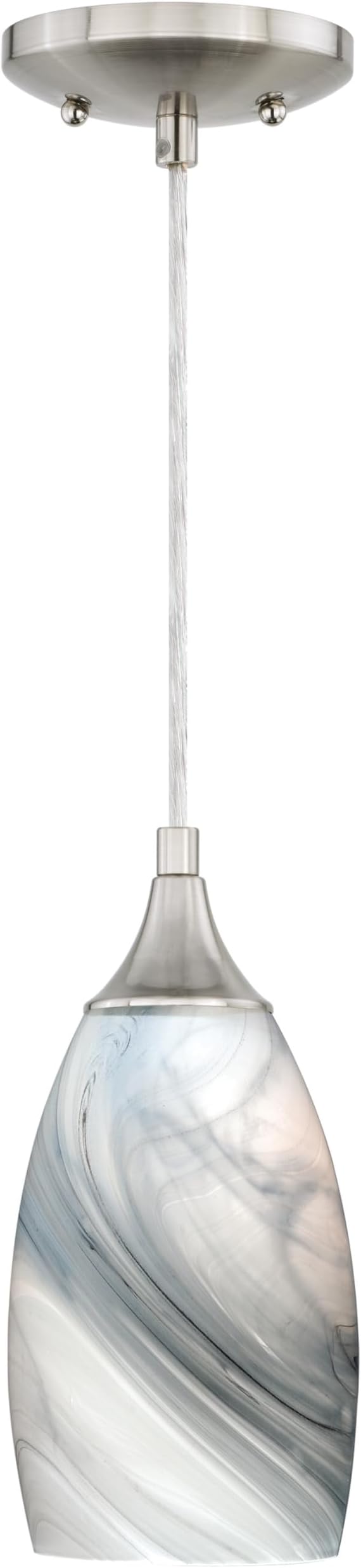 VAXCEL 3-Pack Milano Mini Pendant for Kitchen Island, Satin Nickel Finish, Transitional Ceiling Mounted Lighting, Easy Installation
