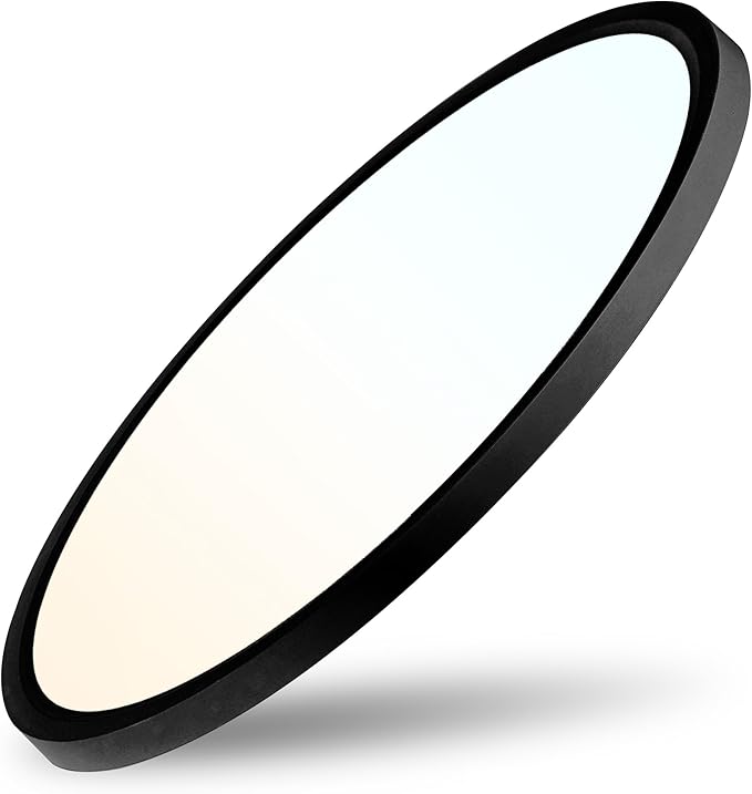 23.7 Inch LED Flush Mount Ceiling Light - Dimmable & 3 CCT Modes(3000/4000/6000K), 5000LM, 50W Ultra-Thin Low Profile Ceiling Light for Living Room, Kitchen, Hallway, Office, Black