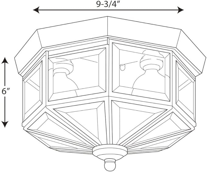 Progress Lighting P5788-09 3-25W CAND CLSE TO CLG, 9-3/4" Diameter x 5-7/8" Height, Brushed Nickel