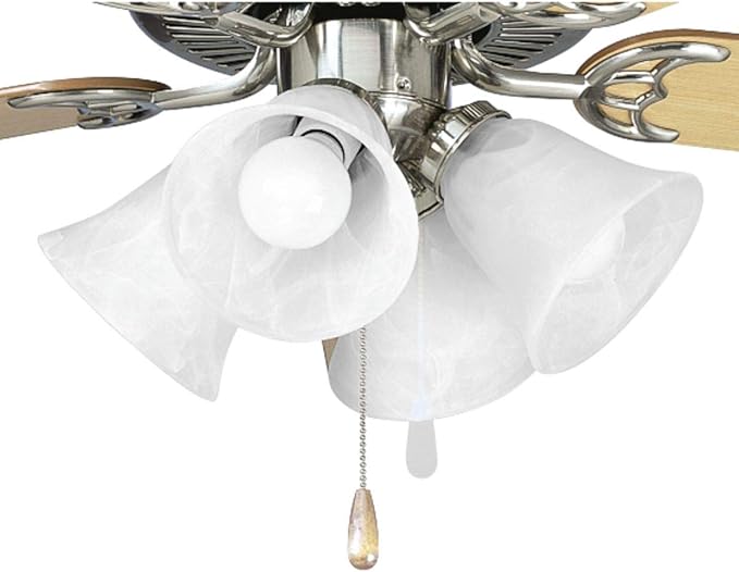 Progress Lighting 4-Light Ceiling Fan Light Kit for AirPro Collection Ceiling Fans, Transitional Style, Includes 4 LED Light Bulbs, Brushed Nickel