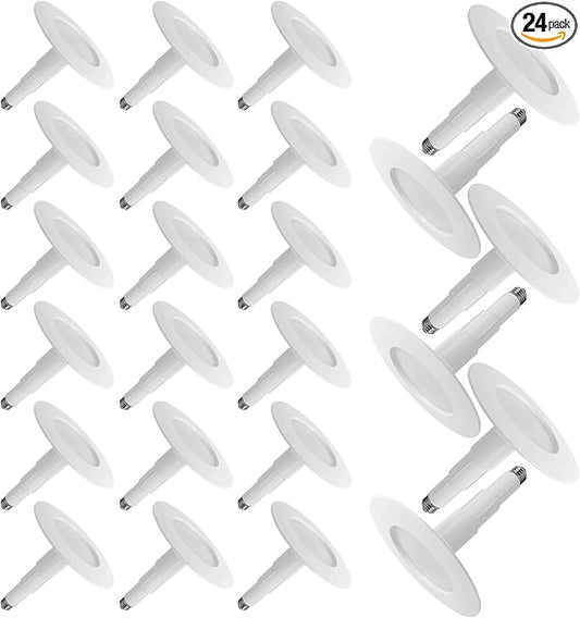 Soliseed 24 Pack 5/6 Inch LED Can Lights Length Adjustable Retrofit Downlight,Recessed Lights ETL Damp Rated,12W=60W,5000K Daylight,800LM,Dimmable Recessed Lighting,E26,Easy Install