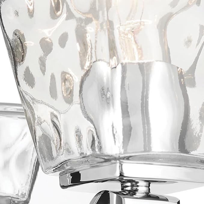 Kichler Marant 5" 1-Light Wall Sconce Bathroom Vanity Light Fixture with Clear Water Glass in Chrome for Bathroom, Powder Room, Hallway (5" W x 9.5" H), 55214CHWTR