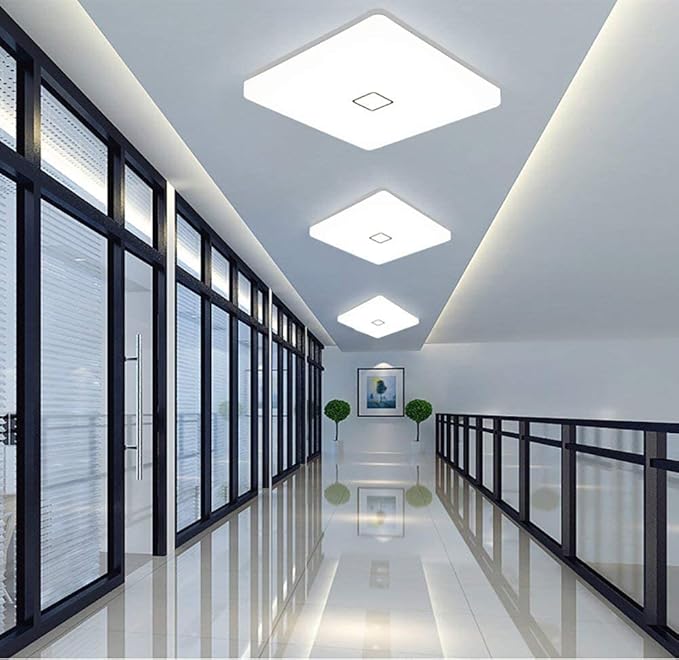 Airand 5000K LED Ceiling Light Flush Mount 24W 12.6in Square LED Ceiling Lamp for Kitchen Bathroom Hallway with 240Pcs LeD Chips Without Flicker, 2050LM, IP44, 80Ra+, 180W Equivalent (Daylight White)