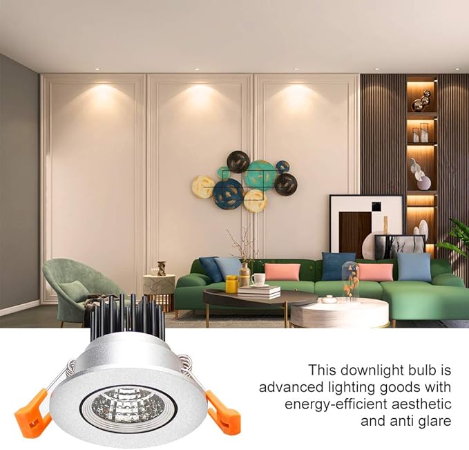 LightingWill 2inch LED Dimmable Downlight, 3W COB Recessed Ceiling Light, Warm White 3000K-3500K, CRI80, 25W Halogen Bulbs Equivalent, Silver(4Pack)