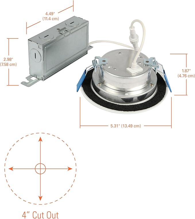 HALO LT 4 in Canless LED Recessed Light Indoor/Outdoor Dimmable Ceiling Downlight, Wet Location Rated, Selectable Color Temperature 2700K-5000K, 650 Lumens, Matte White - LTC406FS5B