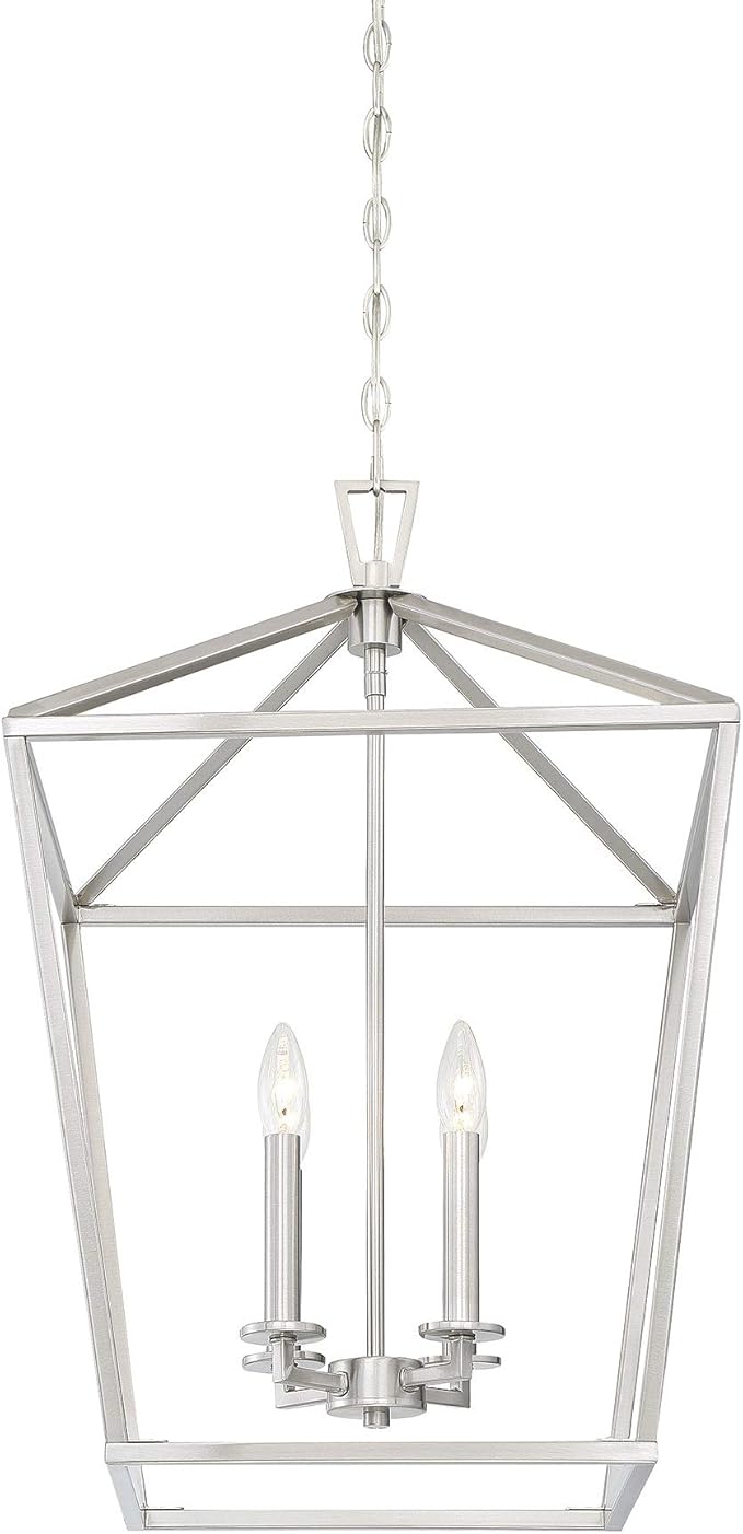 Savoy House 1-321-4-SN Townsend Traditional Open Frame Pendant Light Fixture, 4-Light 240 Total Watts, 26" H x 17" W, Satin Nickel