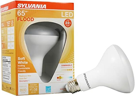 Sylvania LED Flood BR30 Light Bulb, 65W Equivalent Efficient 9W, Medium Base, Dimmable, 2700K, Soft White - 1 Pack (40460)