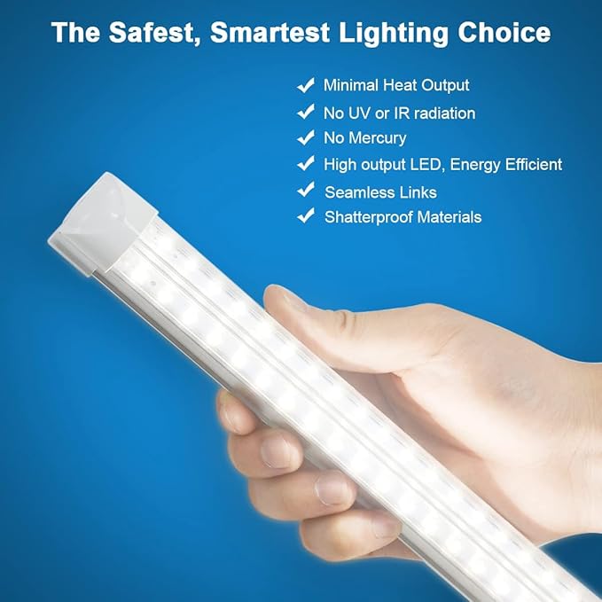 (25 Pack) 5FT LED Shop Light, 50W 6500LM 6000K Cool White, V-Shape, Linkable T8 LED Tube Lights, 5 Foot Shop Lights for Garage, Workshop, Warehouse, Basement, ETL Listed