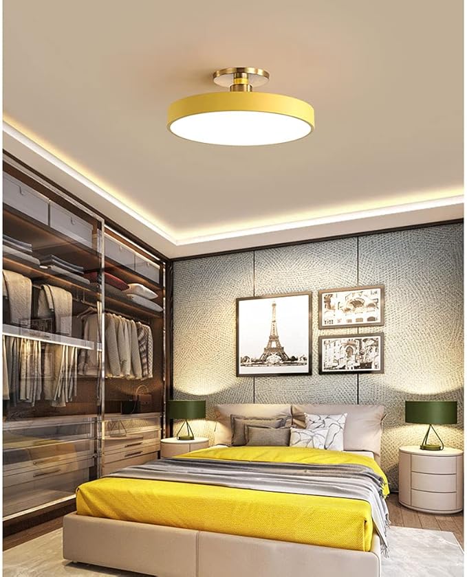CHENKUI Macaron Ceiling Light LED Half Flush Mount Modern Ceiling Lamp Fixture Three-Tone Light (3000K/4500K/6000K) Ceiling Lighting Easy Installation of Round Lights for Entrance