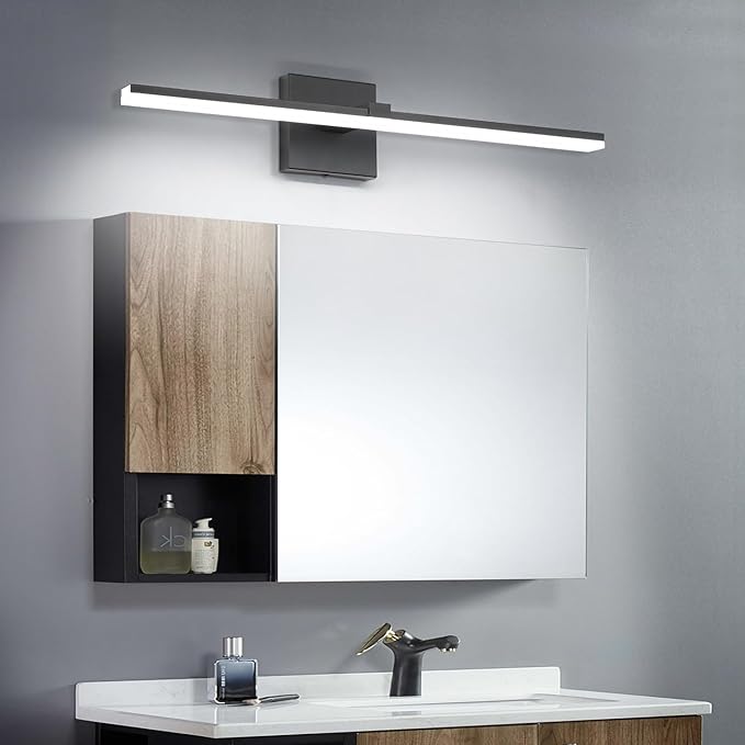 ZUZITO Black Bathroom Light Fixtures Modern Vanity Lights for Bathroom 24in LED Bath Lights Bar 5CCT Dimmable