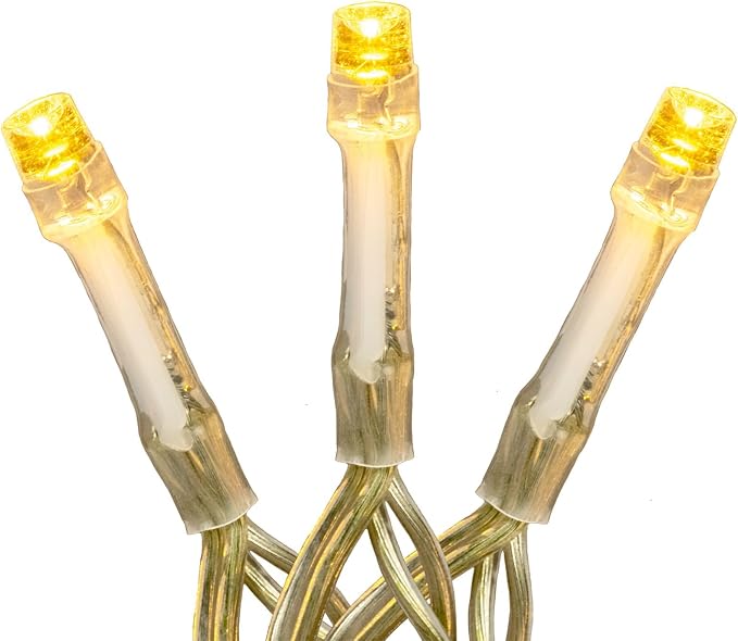 Novelty Lights LED Curtain Light Set, 300 LED Warm White, 8 Function, Non-Connectable, Clear Wire