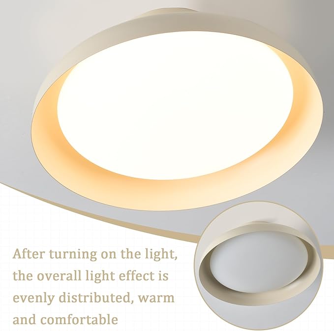 BISAMIYA Modern LED Ceiling Light, Brass Accent 12.6 Inch Semi Flush Mount Ceiling Light, Adjustable Angle Light Fixture, 3000K/Warm White/18W, for Hallway, Entryway, Kitchen