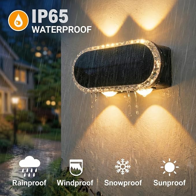 Solar Fence Lights Outdoor: 10-Pack IP65 Waterproof Solar Wall Lights - Up Down Dual Lens LEDs 3000K/4000K/6000K - 10-12H Lasting and Easy Install for Backyard Patio Porch