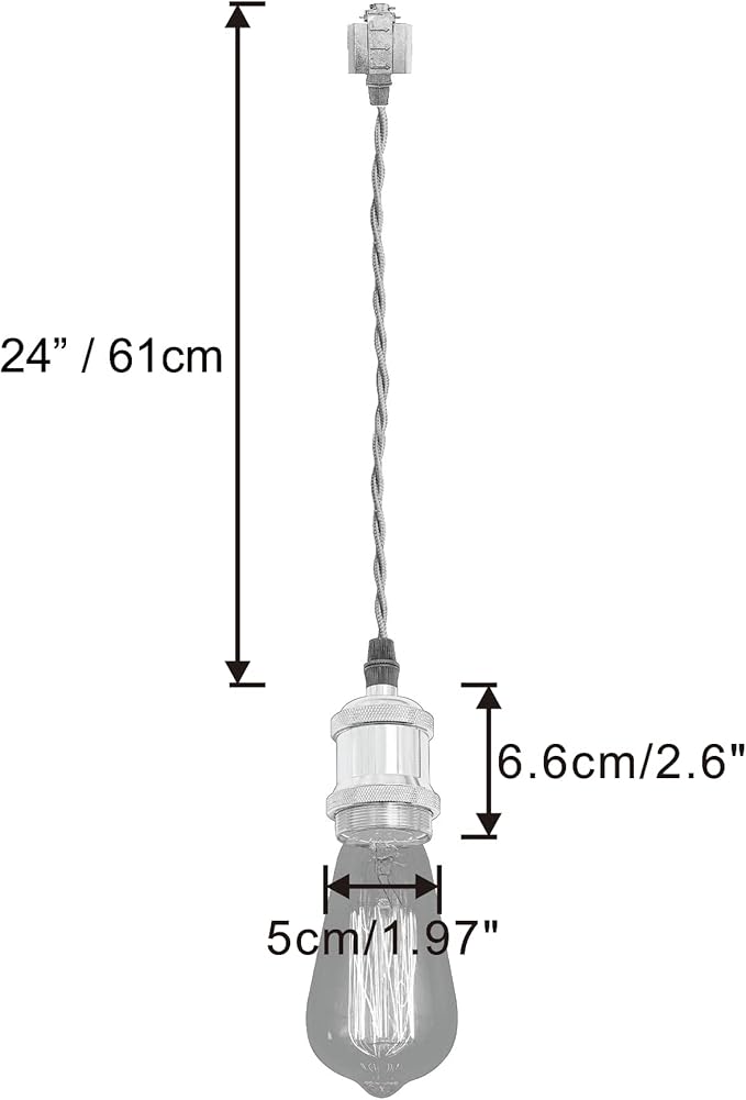 Kiven H-Type Wire Track Light Pendants, 23.6 Inch Cord Length Black Weave Rope, 3 Pack Decorative Pendant Light Industrial Factory Pendant Lamp 3 Pack,Bulb Not Included（Copper Red）