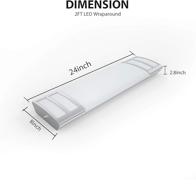 FAITHSAIL 2FT LED Light 20W 2200lm LED Linear Flush Mount Lights, 4000K Neutral White, 2 Foot Kitchen LED Lighting Fixture Ceiling for Craft Room, Laundry, Fluorescent Tube Replacement