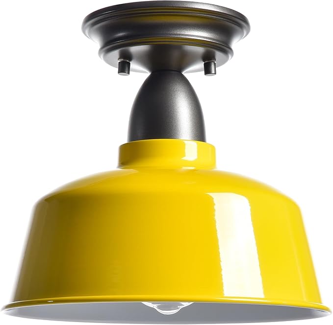 Yellow Ceiling Light Fixture Macarons Indoor Ceiling Lights for Hallway Laundry Basement 10 in Barn Style Kitchen Light Fixtures Outdoor Ceiling Lights for Porch…