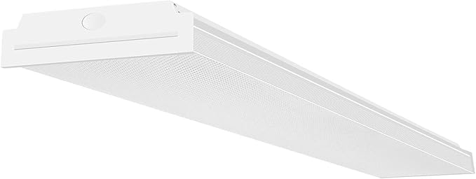 FAITHSAIL 4FT LED Wraparound Light 60W LED Office Lights, 7200lm, 4000K Neutral White, 4 Foot Flush Mount Wrap Shop Puff Ceiling Lighting Fixture for Garage Workshop, Fluorescent Light Replacement