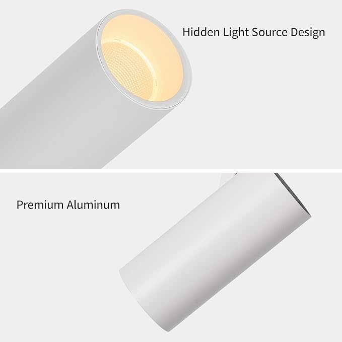 Aisilan LED Modern Directional Dimmable Spotlight Adjustable 90 Degrees Anti Glare Ceiling Spot Light for Indoor Foyer Living Room Warm White White 9W CREE COB CRI 97