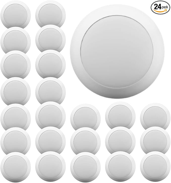 7.5 Inch Disc Light-24 Pack I Dimmable Ceiling Light Fixtures | 5CCT LED Lights 2700K/3000K/3500K/4000K/5000K | Flush Mount Ceiling LED Lights for Bedroom I ETL & UL Certified