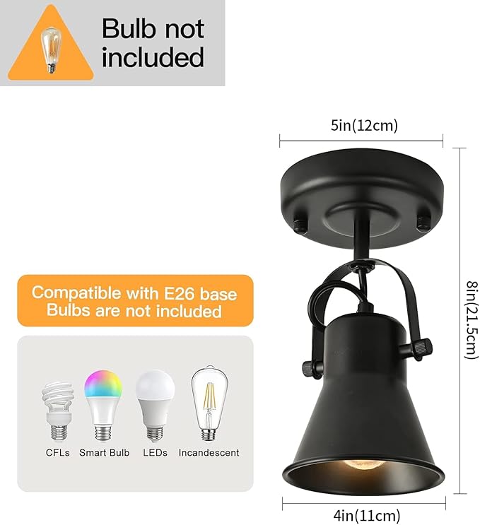 SEEBLEN Track Light Modern Ceiling Spot Lighting Indoor, Adjustable Wall Mount Accent Light,for Bedroom Living Room Hallway Kitchen Painting(2 Pack)