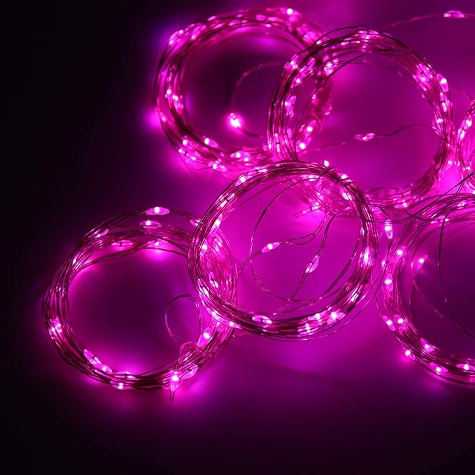 Curtain String Lights Indoor, 300 LED Twinkle Lights with Remote Timer USB Power 8 Modes Pink Fairy Lights for Bedroom Wall, Tapestry, Window, Christmas, Valentine’s Day Decor-9.8ft x 9.8ft(Pink)