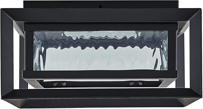 Design House Hartbrook Outdoor Integrated LED Ceiling Light with Clear Glass for Porch Entryway Patio, Matte Black, 589234-BLK